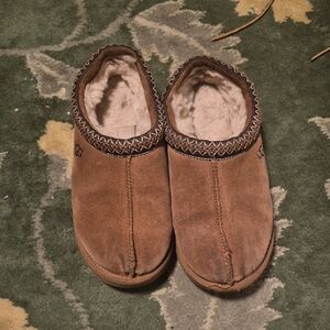 UGG Men's Brown Suede Shearling-Lined Slip-On Loafers